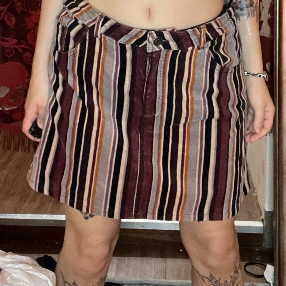 Striped corduroy skirt